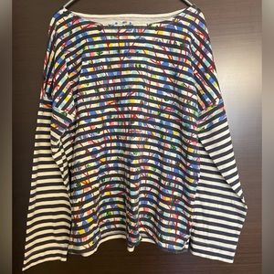 Mariner cloth boatneck T-shirt with color embroidered from J Crew